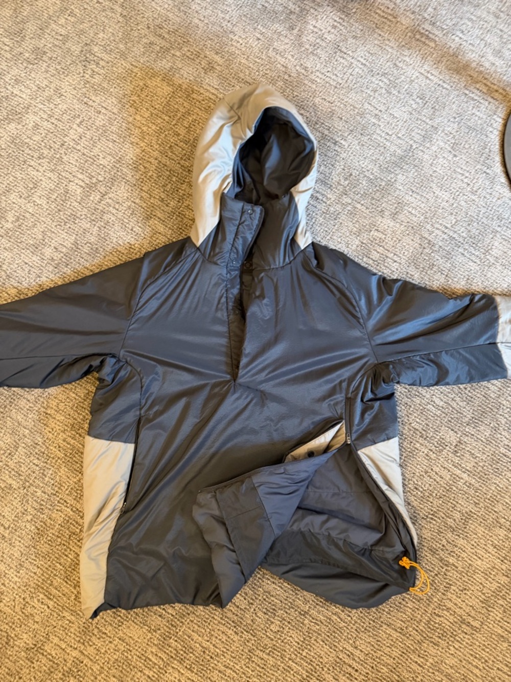 lululemon athletica Navy and Light Gray Hooded Windbreaker Jacket